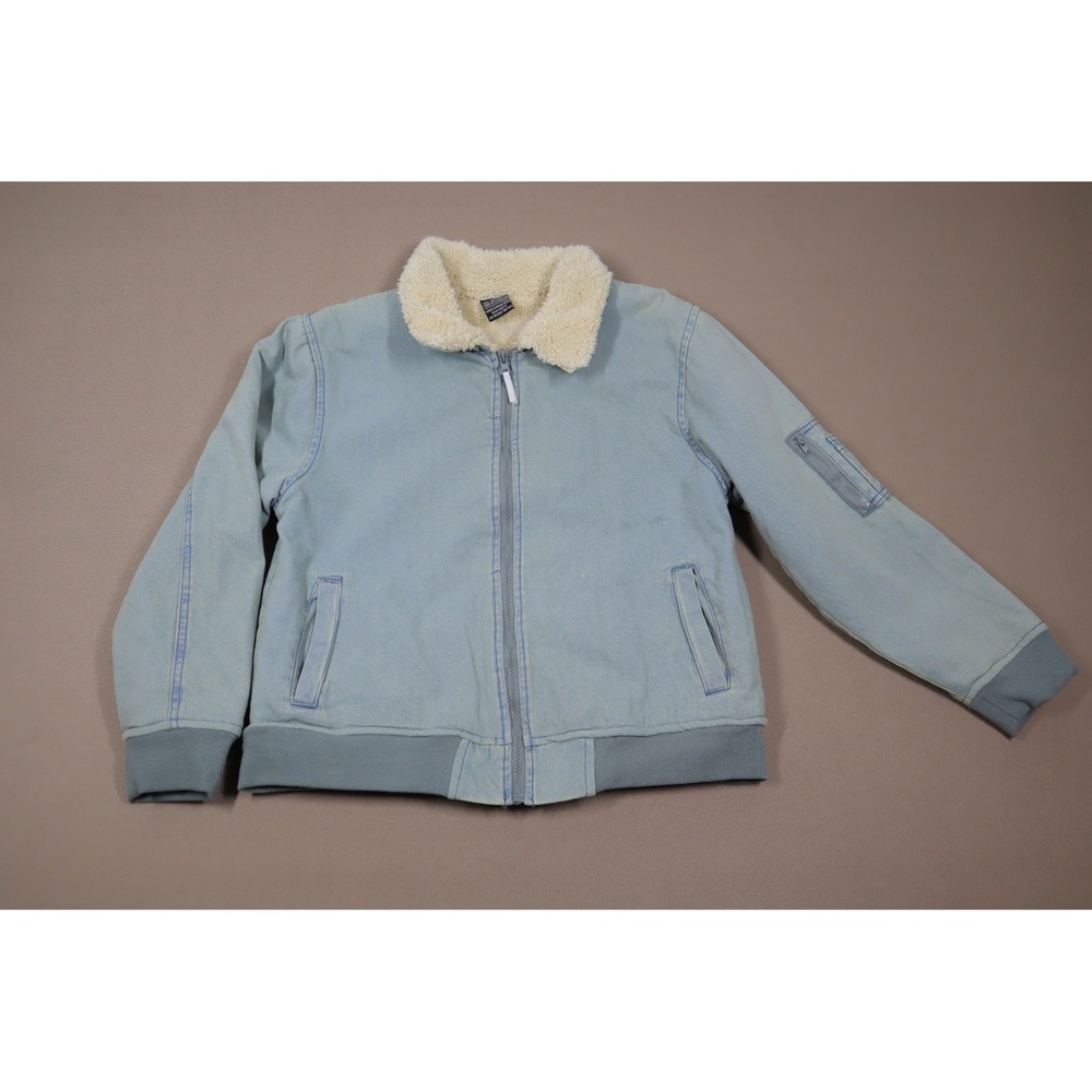 Ring of Fire Kids Comfortable Sherpa‎ Lined Denim Jacket - Denim Blue - Size XL